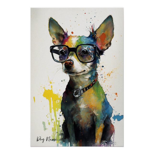 The Chihuahua Dog With Sunglasses - Composition010 Poster (Vorderseite)