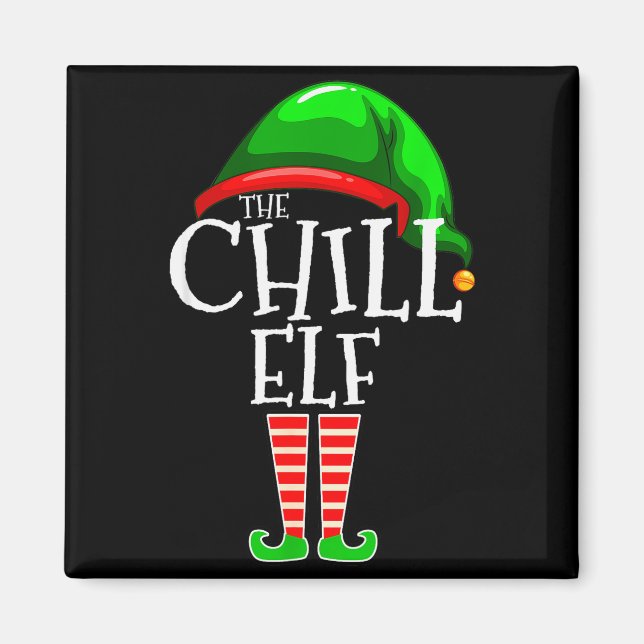 The Chill Elf Family Matching Group Christmas Gift Magnet (Vorne)