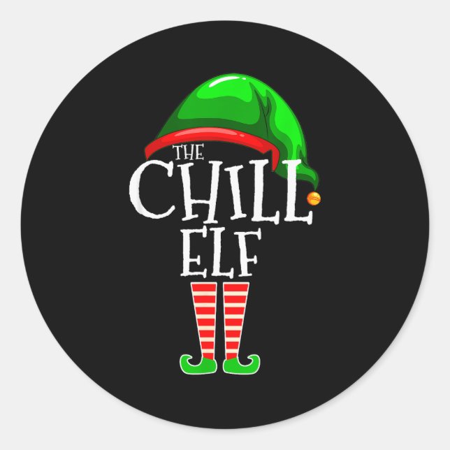 The Chill Elf Family Matching Group Christmas Gift Runder Aufkleber (Vorderseite)