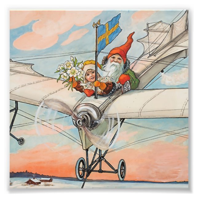 "The Christmas Airplane" von Jenny Nystrom Fotodruck (Vorne)