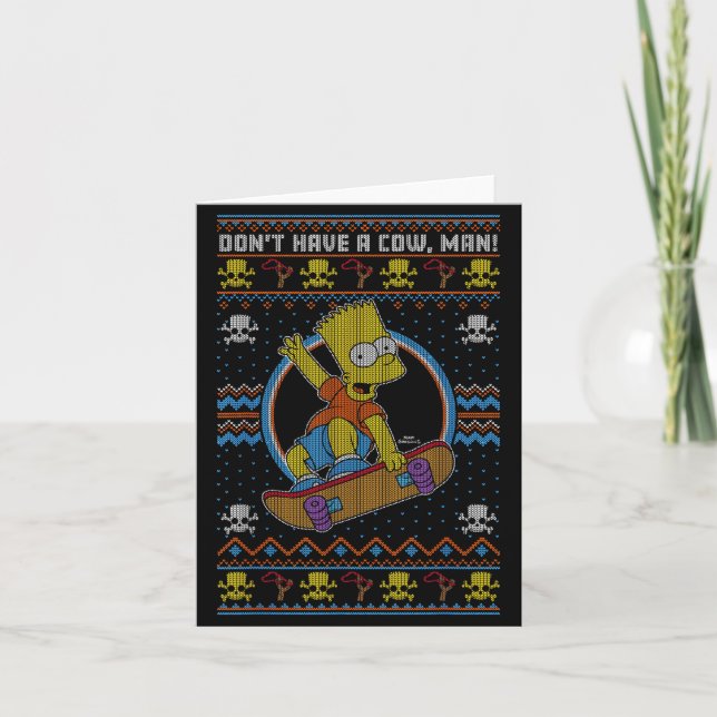 The Christmas Bart Don't Have A Cow Ugly Sweater  Karte (Vorderseite)