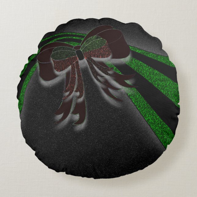 The Christmas Bow - Rundes Kissen (Vorderseite)