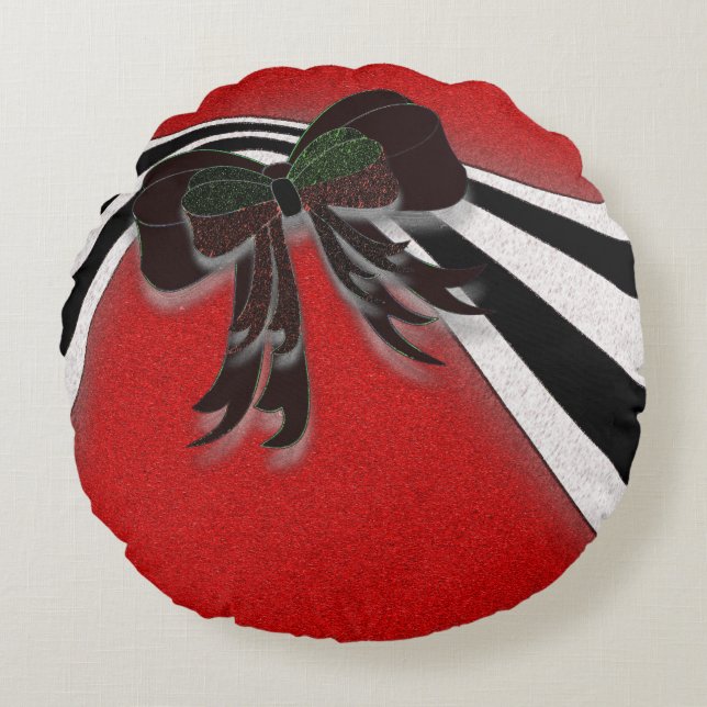 The Christmas Bow - Rundes Kissen (Vorderseite)