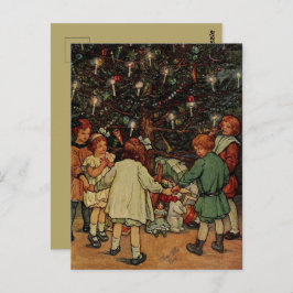 The Christmas Tree Children Clara Burd Vintage Kun Postkarte
