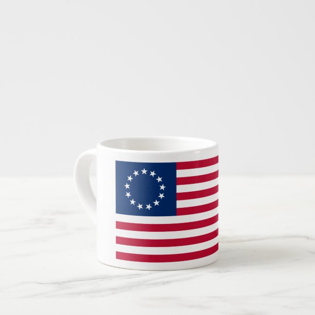 The Circle of Stars, American Flag by Betsy Ross Espressotasse (Vorderseite Links)
