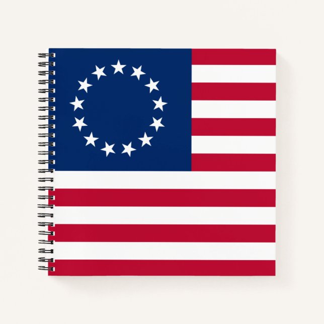 The Circle of Stars, American Flag by Betsy Ross Notizbuch (Vorderseite)