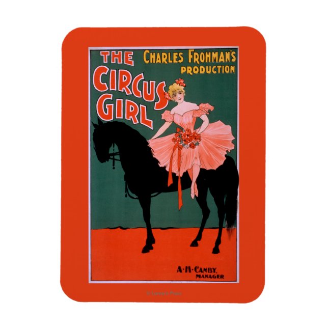 The Circus Girl - Die Frau auf Pferdetheater Magnet (Vertikal)