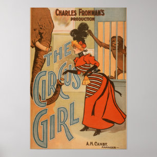 The Circus Girl - Fütternd Elefant und Affe Poster