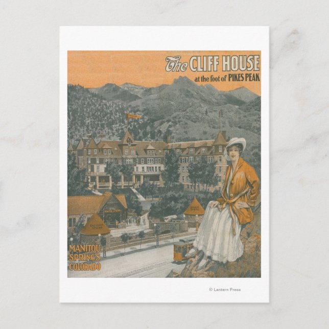 The Cliff House & Pikes Peak Postkarte (Vorderseite)