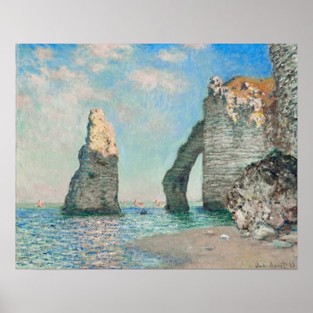 The Cliffs at Etretat 1885 von Claude Monet Poster (Vorne)