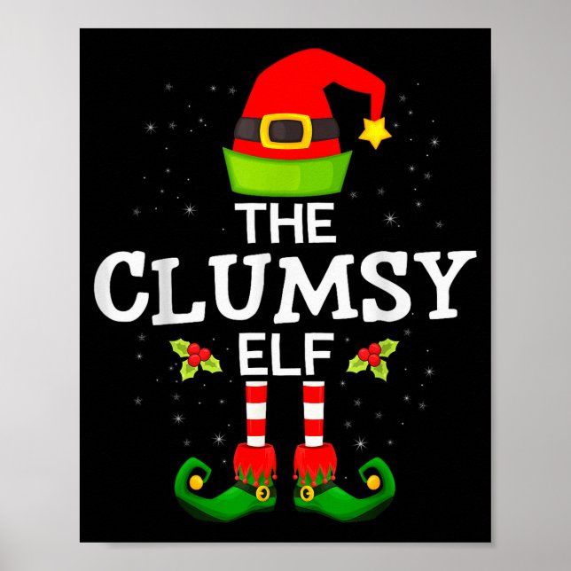 The Clumsy Elf Christmas Family Matching Pajama  Poster (Vorne)