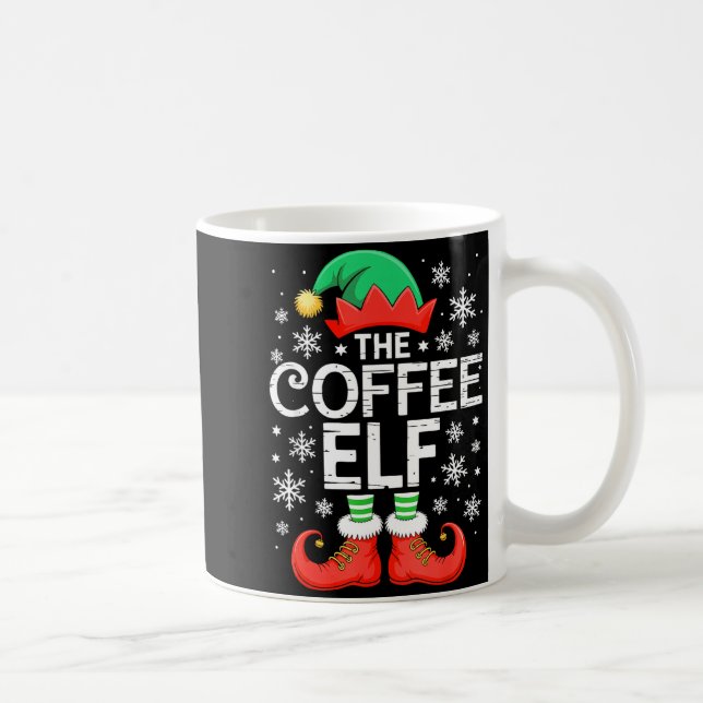 The Coffee Elf Shirt Men Women Family Matching Chr Kaffeetasse (Rechts)