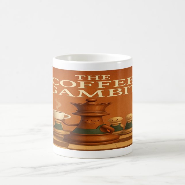 The Coffee Gambit: Cute Chess Mug Kaffeetasse (Mittel)