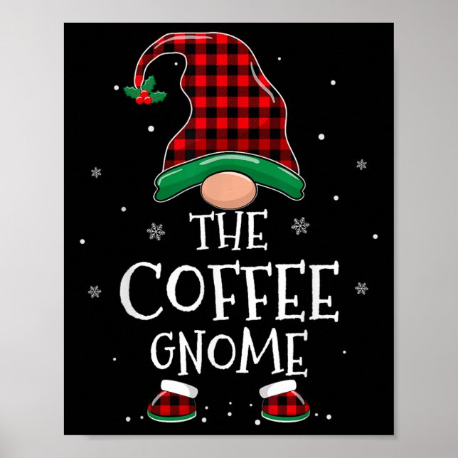 The Coffee Gnome Xmas Family Matching Plaid Christ Poster (Vorne)