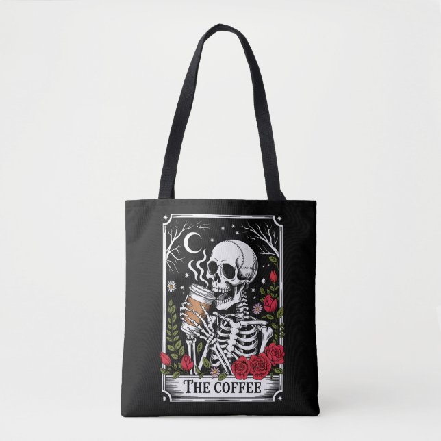 The Coffee Witchy Vibes Tote Bag – Magical Goth  (Vorderseite)