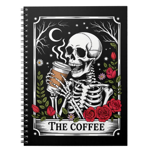 The Coffee Witchy Vibes Tote Bag – Magical Goth  Notizblock (Vorderseite)