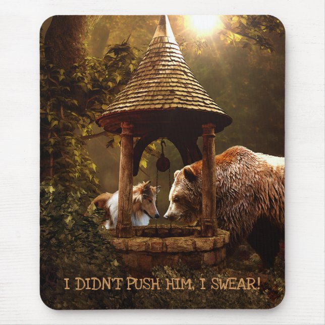 The Collie, the Boy and the Well - Funny Mousepad (Vorne)