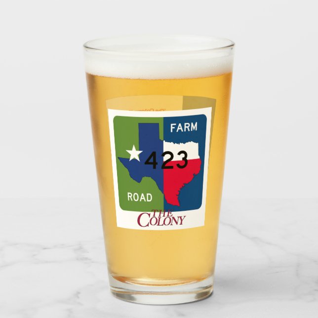 The Colony, Texas, & FM 423 Rd, Pint Glass Glas (Vorne (Gefüllt))