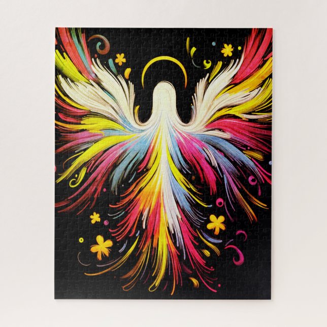 The  Colorful Abstract Floating Angel Puzzle (Vertikal)