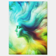 The Colorful Wispy Angel on Front of a 'Fridge