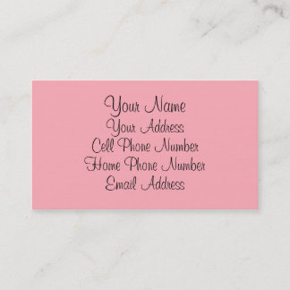 The ColorWheel Light Pink 1 Standard Business Card Visitenkarte