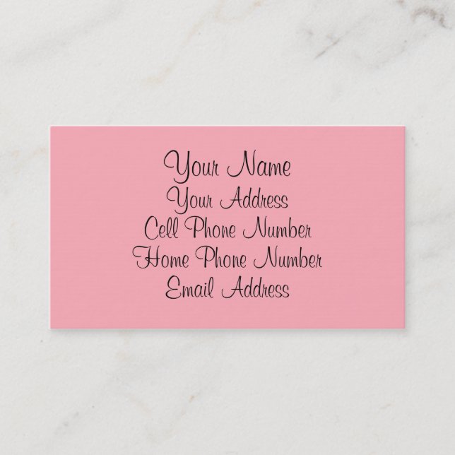 The ColorWheel Light Pink 1 Standard Business Card Visitenkarte (Vorderseite)