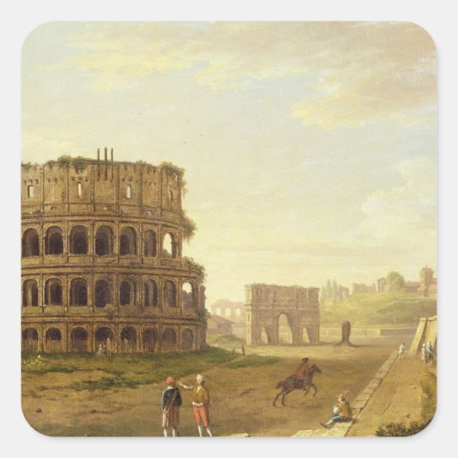 The Colosseum, 1776 Quadratischer Aufkleber (Vorderseite)