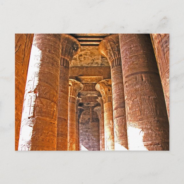 The Columns of Edfu Temple, Ägypten Postkarte (Vorderseite)