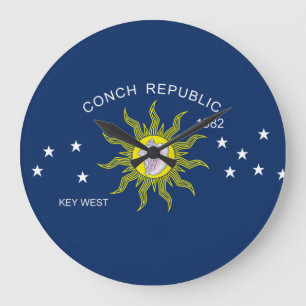 The Conch Republic Flag Große Wanduhr