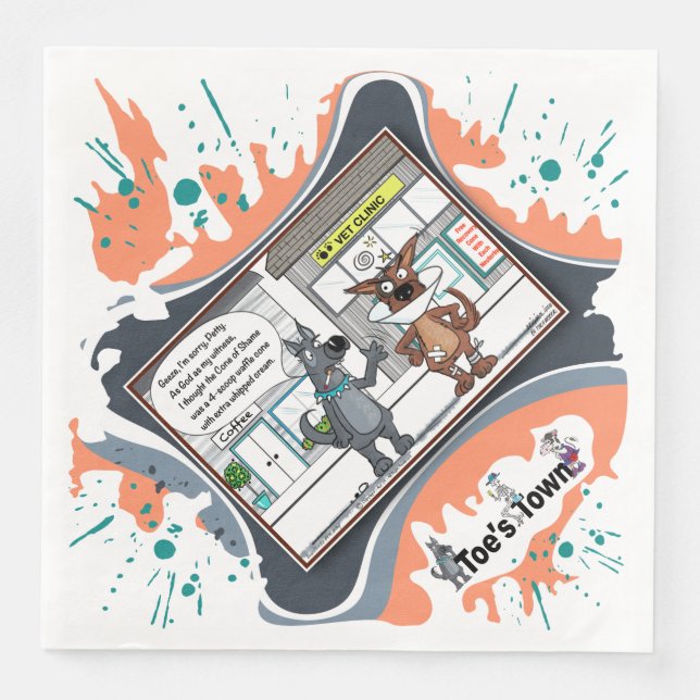 The Cone of Shame | Apology Dinner Napkin Serviette (Vorderseite)