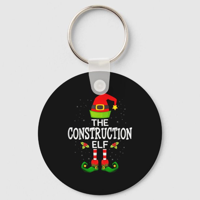 The Construction Elf Christmas Family Matching Paj Schlüsselanhänger (Vorderseite)