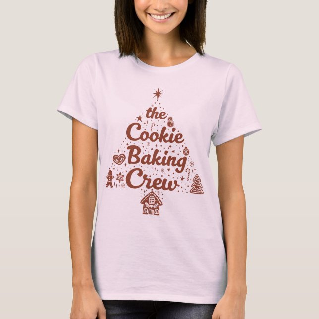 The Cookie Baking Crew Christmas Tree Design T-Shirt (Vorderseite)
