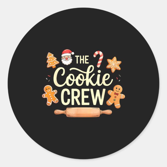 The Cookie Crew Christmas Baking Cookie Lover  Runder Aufkleber (Vorderseite)