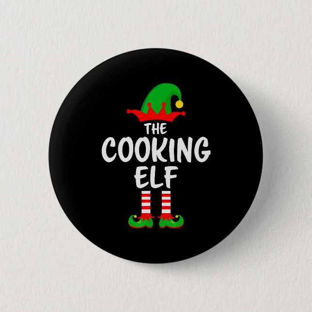 The Cooking Elf Matching Family Christmas  Button (Vorderseite)