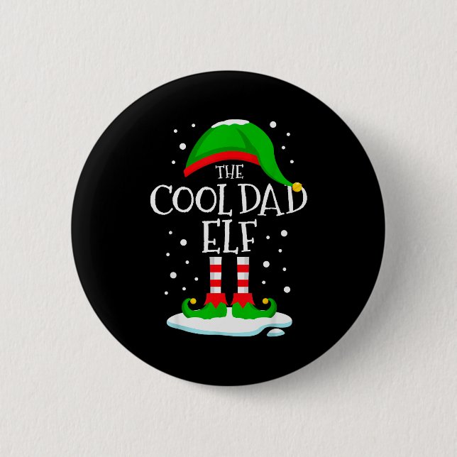 The Cool Dad Elf Christmas Family Matching Xmas Da Button (Vorderseite)