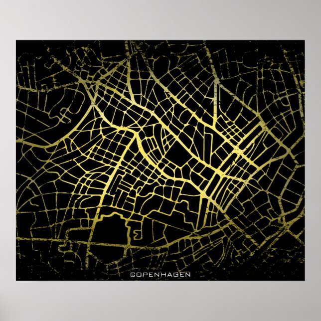 The Copenhagen Gold Style Art Karte Poster (Vorne)