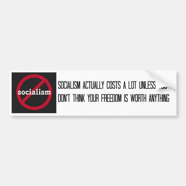 The Cost of Socialism Bumper Sticker Autoaufkleber (Vorne)
