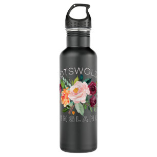 The Cotswolds England UK Watercolor Rose Boquet Ga Edelstahlflasche