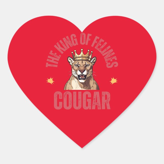 the cougar with a crown Herz-Aufkleber (Vorderseite)