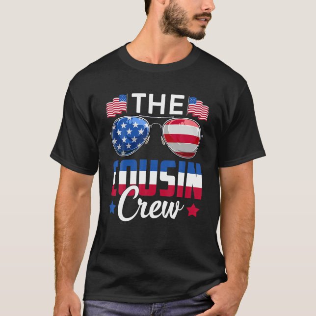 The Cousin Crew USA Flag Sonnenbrille Familie Matc T-Shirt (Vorderseite)