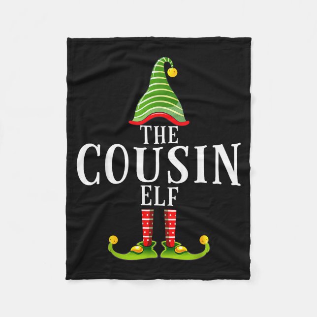 The Cousin Elf Funny Matching Pajama Xmas  Fleecedecke (Vorderseite)