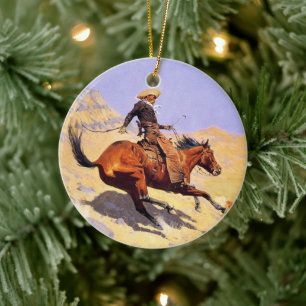 The Cowboy (von Frederic Remington) Keramik Ornament