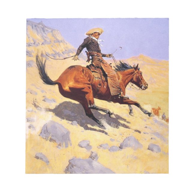 The Cowboy (von Frederic Remington) Notizblock (Vorderseite)