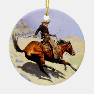 The Cowboy von Remington, Vintage Kavallerie Milit Keramik Ornament