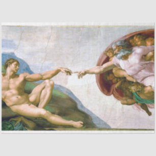 The Creation of Adam, Michelangelo, 1508-1512 Seidenpapier