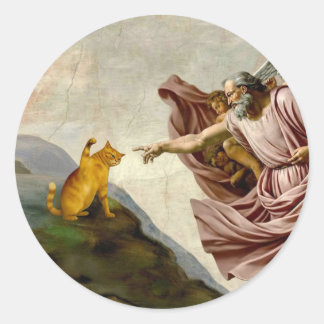 The Creation of Purrfection Runder Aufkleber