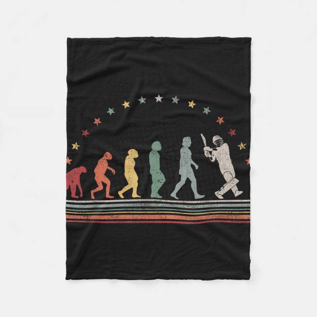 The Cricket Evolution Retro Cricketer Men Cricket  Fleecedecke (Vorderseite)
