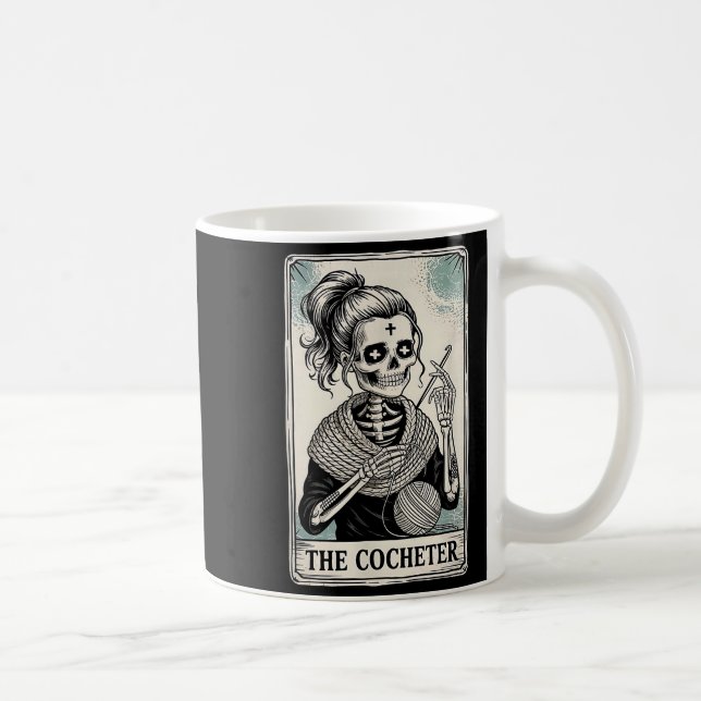 The Crocheter Tarot Card Funny Yarn Design  Kaffeetasse (Rechts)