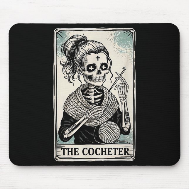 The Crocheter Tarot Card Funny Yarn Design  Mousepad (Vorne)