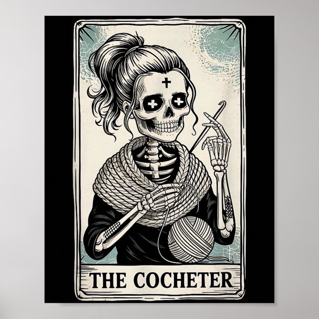 The Crocheter Tarot Card Funny Yarn Design  Poster (Vorne)